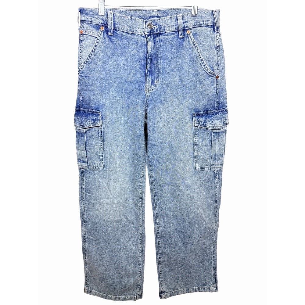 GAP 90s Loose Cargo‎ Jeans 30/10 Light Wash Mid Rise Baggy Denim Pants